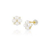 Baby Akoya Diamond Cluster Earrings