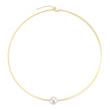 Triple Line Omega White South Sea Necklace