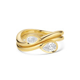 14KYG Pear Shaped Diamond Stackable Ring