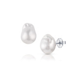 14KWG White South Sea Baroque Simple Studs