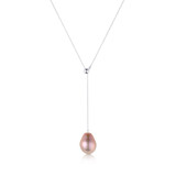 14K White Gold Freshwater Pearl Lariat Necklace