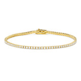 Yellow Gold 4 Prongs Tennis Diamond Bracelet