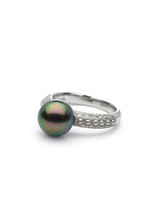 18K Tahitian And Akoya Keshi Cultured Pearl Ring