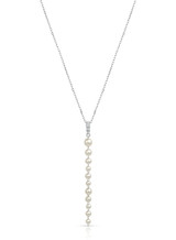 14K Baby Akoya Pearl Pigtail Links Pendant