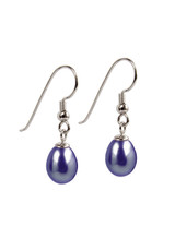 Sterling Silver Dangle Earrings with Blue Freshwater Pearls