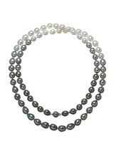 Tahitian and White South Sea Pearl Color Graduation Necklace