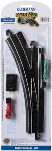 Bachmann HO 44461 EZ Track, Steel w/ Black Roadbed, Lefthand Remote Turnout Bachmann HO 44461 EZ Track, Steel w/ Black Roadbed, Lefthand Remote Turnout