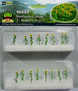 JTT 95523 HO Sunflowers, 1" Height (16)