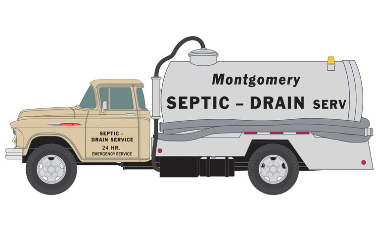 Classic Metal Works HO 30604 1957 Chevrolet Septic Truck, Montgomery Service