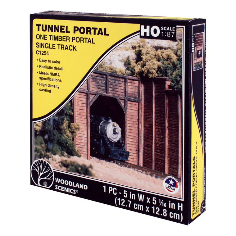 Woodland Scenics HO C1254 Timber Tunnel Portal, Single
