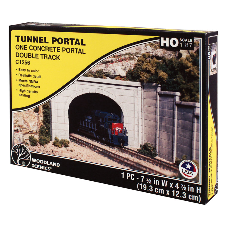 Woodland Scenics HO C1256 Concrete Tunnel Portal, Double