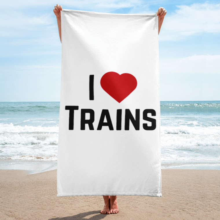 I Love Trains Towel