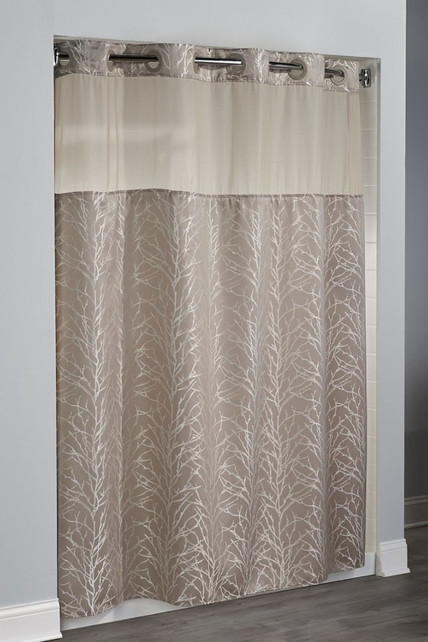 hookless shower curtain