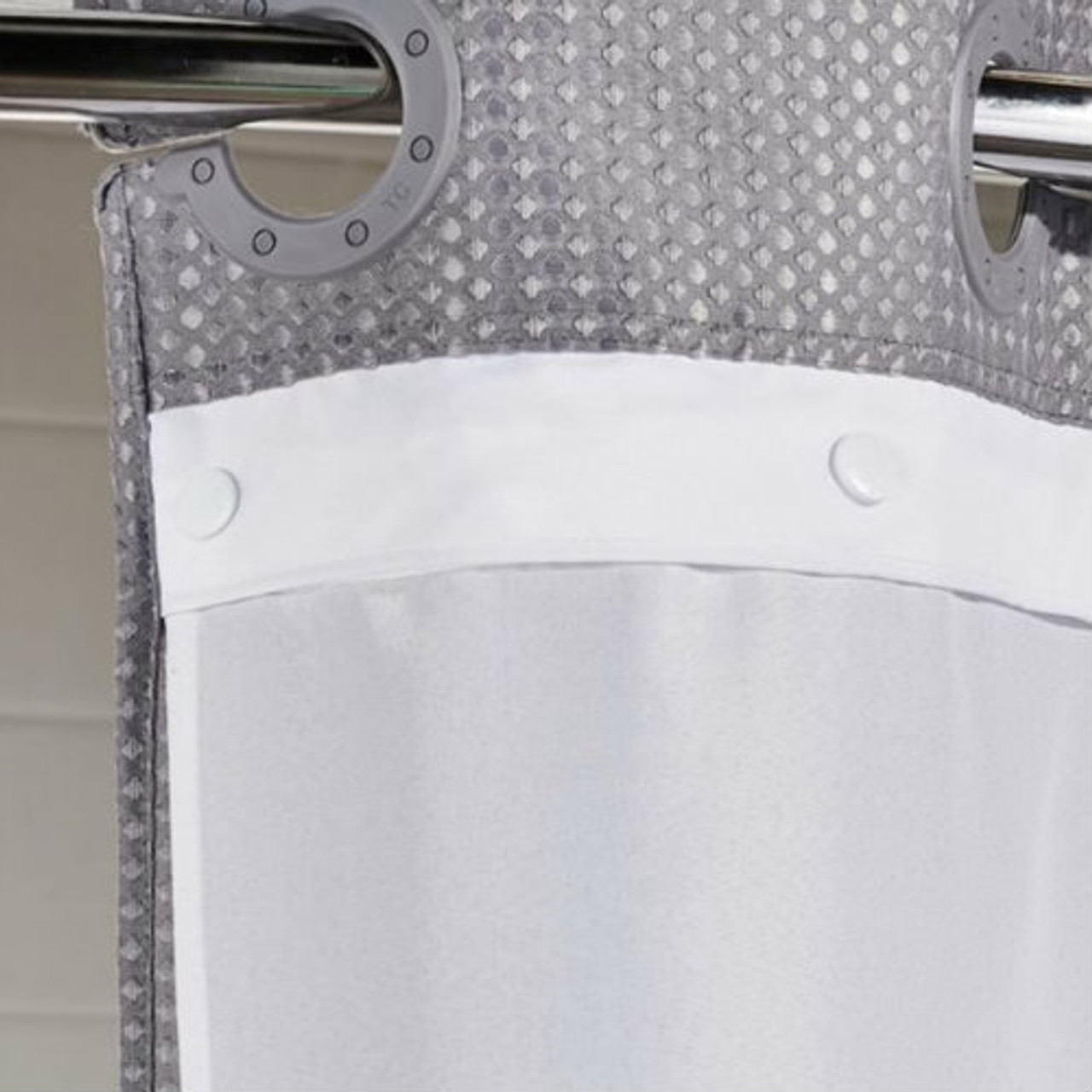 hookless shower curtain liner stall