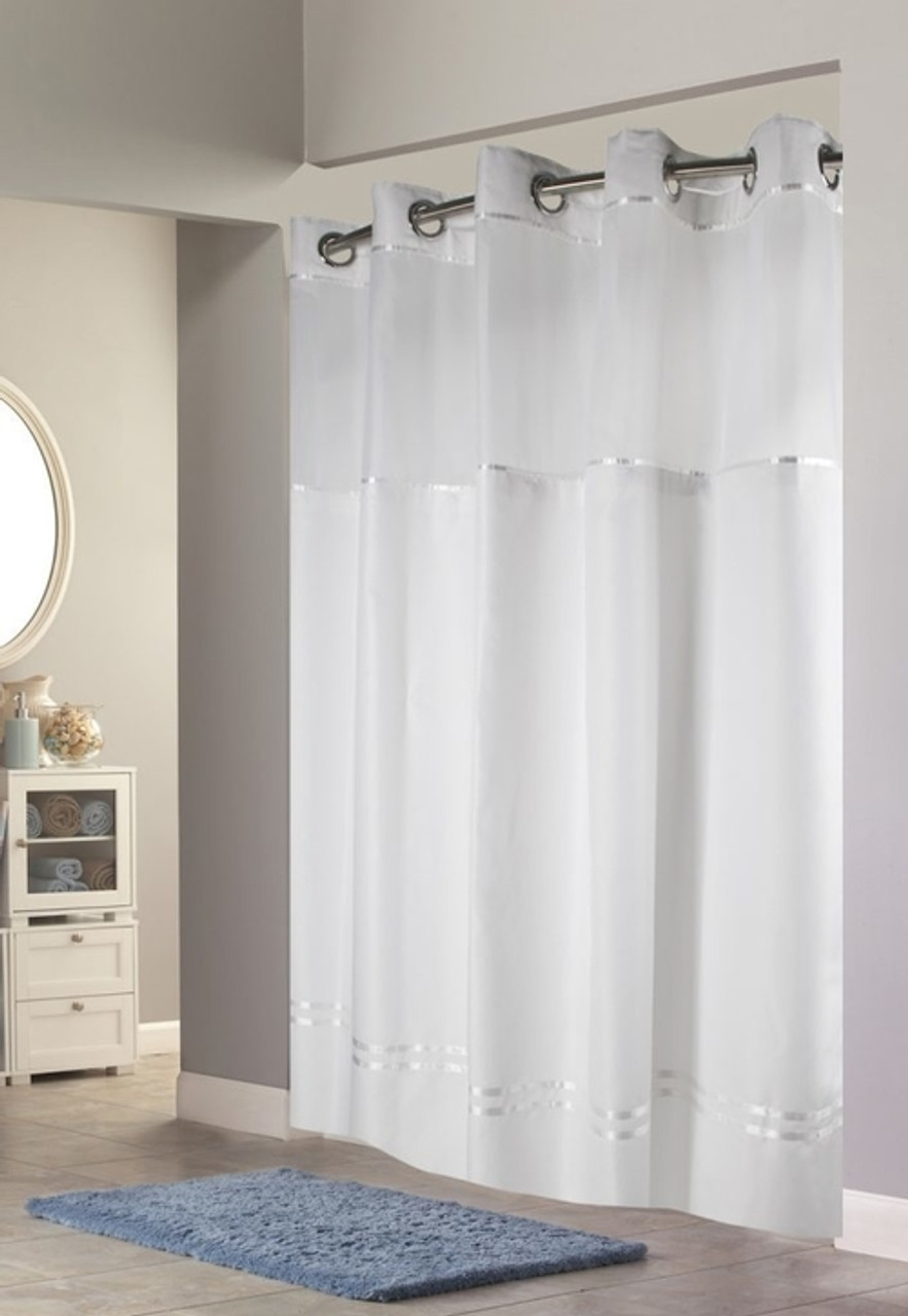hookless shower curtain liner