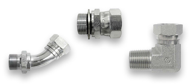 BSPP and BSPT British Standard Pipe hydraulic fittings alongside metric fittings