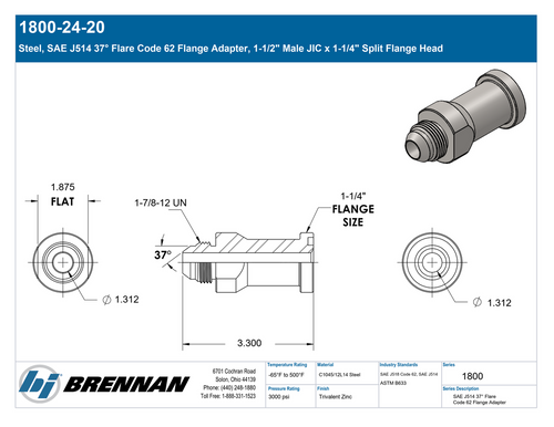 1800-24-20 | Male Adapter | Brennan