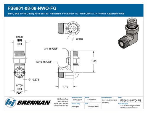 FS6801-08-08-NWO-FG | Adjustable Elbow | Brennan
