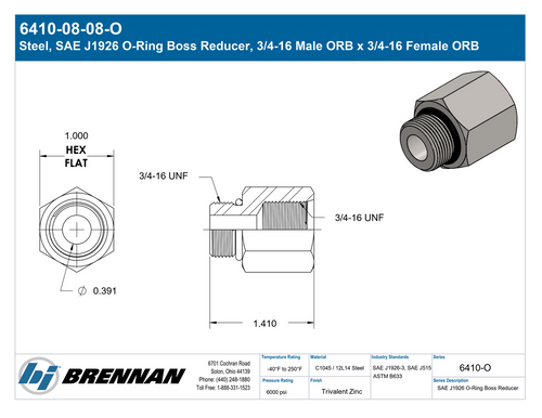 6410-08-08-O | Reducer | Brennan
