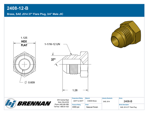2408-12-B | Plug | Brennan