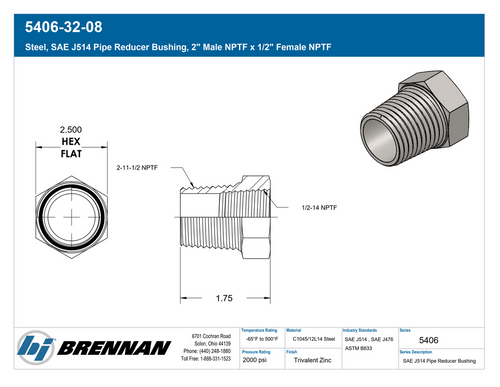 5406-32-08 | Reducer Bushing | Brennan