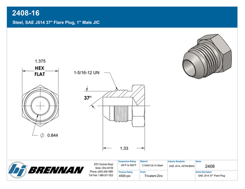 2408-16 | Plug | Brennan