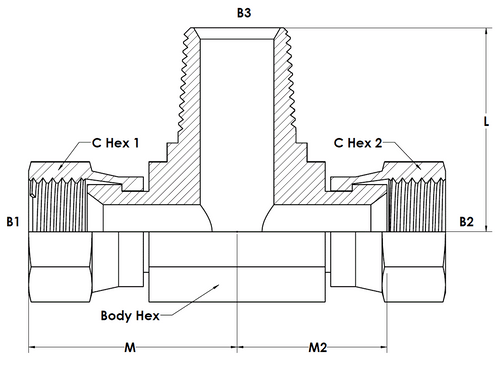 6604-20-20-20-FG | Swivel Branch Tee | Brennan