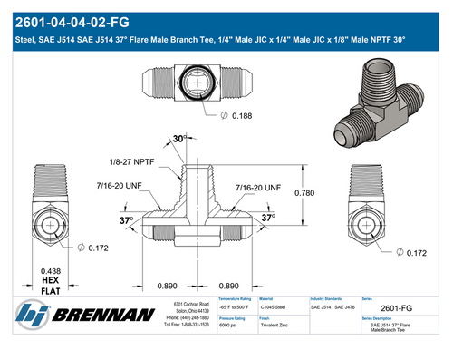 2601-04-04-02-FG | Male Branch Tee | Brennan