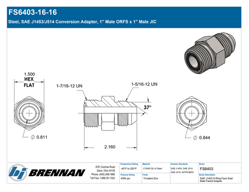FS6403-16-16 | Adapter | Brennan