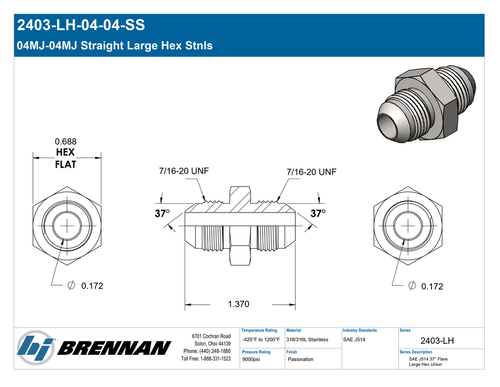 2403-LH-04-04-SS | Union | Brennan