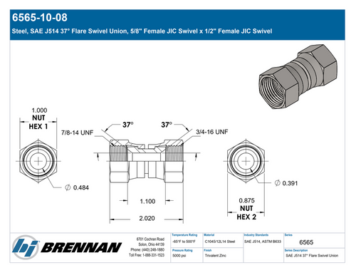 6565-10-08 | Swivel Union | Brennan