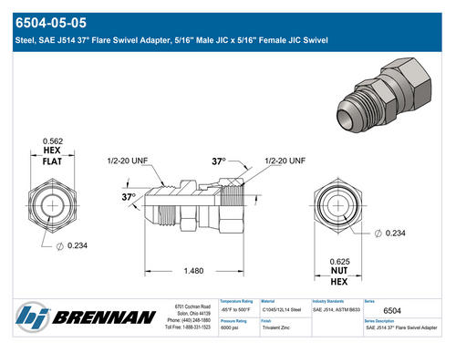 6504-05-05 | Swivel Adapter | Brennan