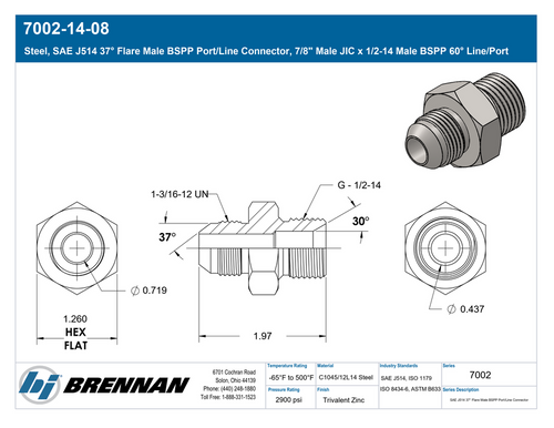 7002-14-08 | Adapter | Brennan