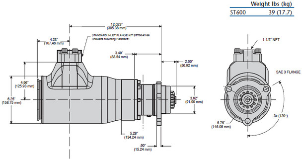 Ingersoll Rand ST650BP03R31 ST600 series pre-engaged turbine air starter, SAE 3 flange