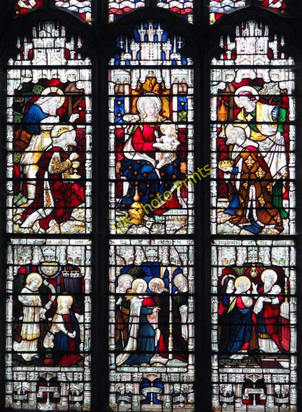 Photo 6"x4" St Mary's church in Docking - west window Docking c2010