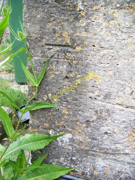 Photo 6"x4" Bench Mark, The Church of St Nicholas Biddestone c2010