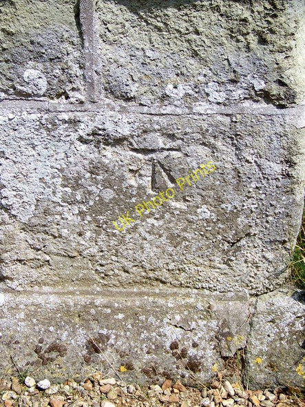Photo 6"x4" Bench Mark, St Gregory's Church Marnhull c2010