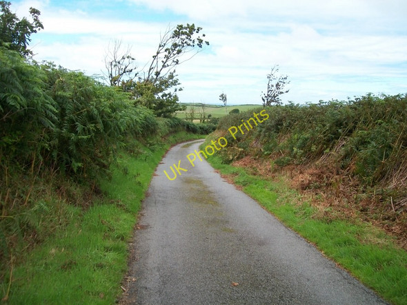 Photo 6"x4" View south along the lane north of the Mathan Uchaf junction Boduan c2010