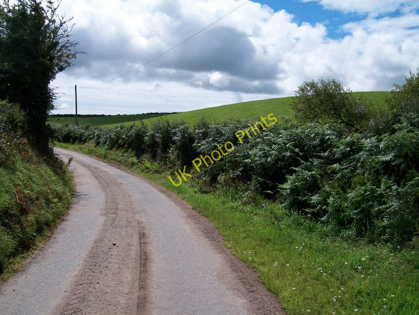 Photo 6"x4" View back along the lane above Mathan Isaf Boduan c2010