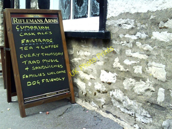 Photo 6"x4" Benchmark on The Riflemans Arms Kendal c2010