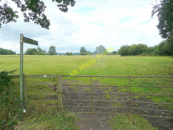 Photo 6"x4" Footpath north from Sutton Lane Dalbury c2010