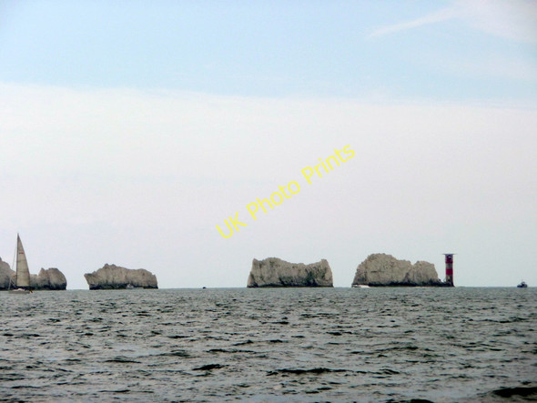 Photo 6"x4" The Needles from the Solent Totland c2010