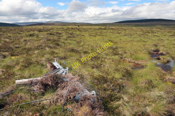 Photo 6"x4" Abandoned telegraph pole on the moor Auchnarrow c2010