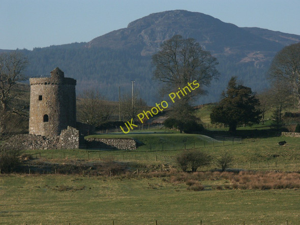 Photo 6"x4" Orchardton Tower with Screel hill behind. Palnackie c2003