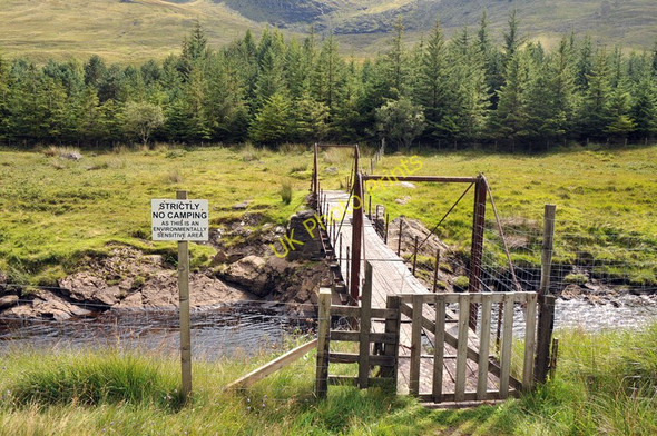 Photo 6"x4" Suspension footbridge over the River Lyon Cashlie c2010