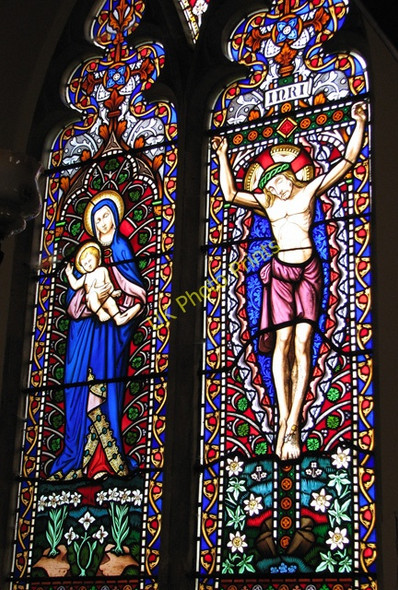 Photo 6"x4" St Andrew's church in Honingham - Victorian glass Honingham c2010