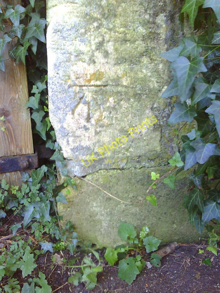 Photo 6"x4" Benchmark on gatepost on east side of Church Lane Bath\/ST7464 c2010
