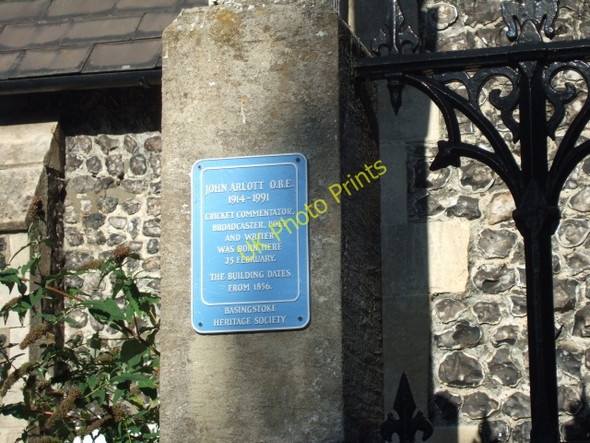 Photo 6"x4" Plaque on gatehouse to cemetery in Chapel Hill Basingstoke c2010