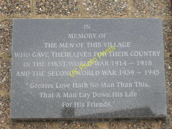 Photo 6"x4" Plaque on Memorial Hall, Bishop's Itchington Bishop's Itchington c2010