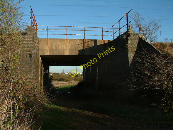 Photo 6"x4" Bridge taking West Coast Mainline over footpath Abram c2005
